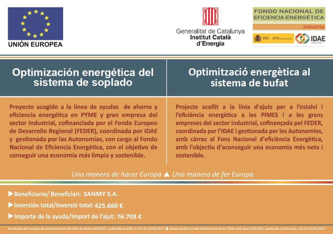 Optimització energètica al sistema de bufat