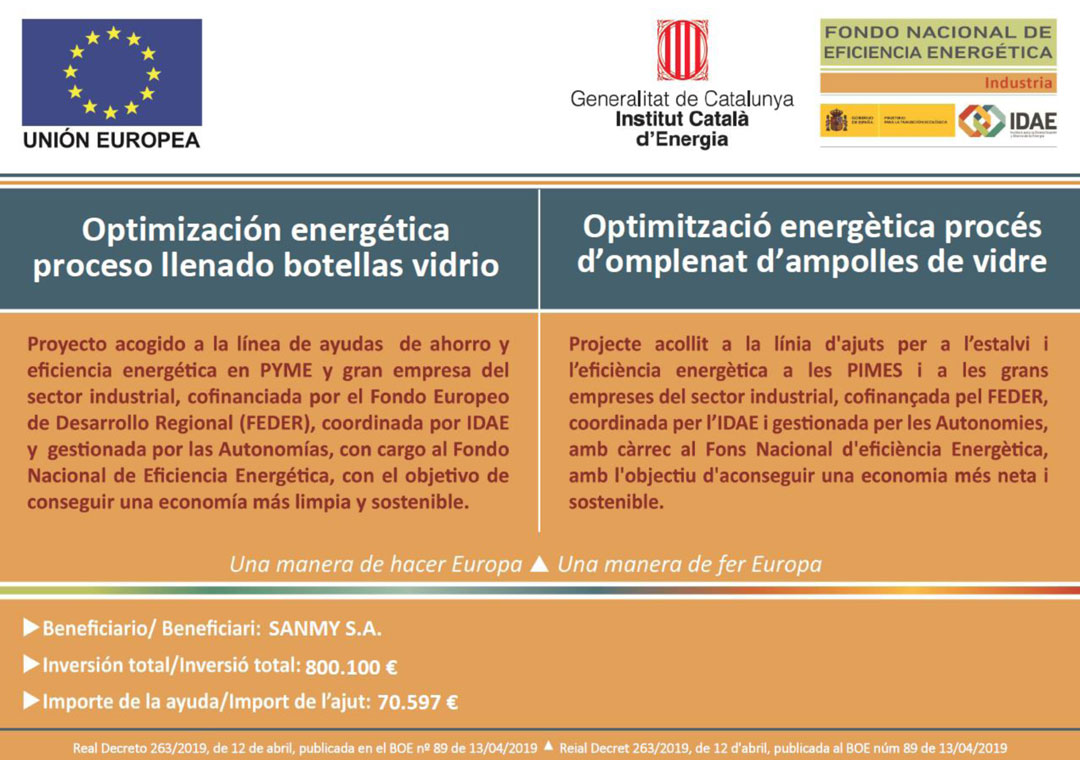 Optimització energètica procés d’omplenat d’ampolles de vidre