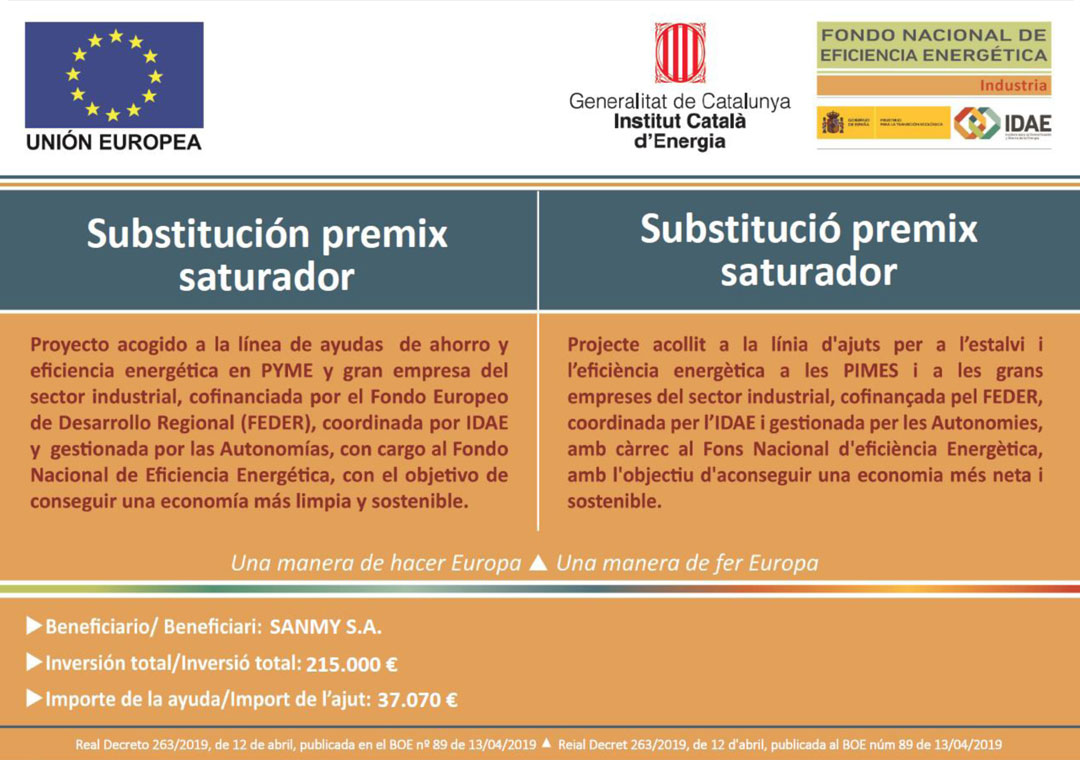 Substitución premix saturador